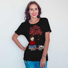 Load image into Gallery viewer, Personalized T-Shirt Dog Mom Red Pattern Chibi Girl Mother's Day Gift