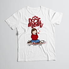Load image into Gallery viewer, Personalized T-Shirt Dog Mom Red Pattern Chibi Girl Mother's Day Gift