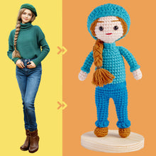 Load image into Gallery viewer, text Custom Crochet Doll Personalized Gifts Handwoven Mini Look alike Dolls
