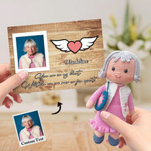 Load image into Gallery viewer, Custom Crochet Doll from Photo Handmade Look alike Dolls with Personalized Name Card Gifts for Grandma
