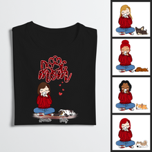 Load image into Gallery viewer, Personalized T-Shirt Dog Mom Red Pattern Chibi Girl Mother's Day Gift
