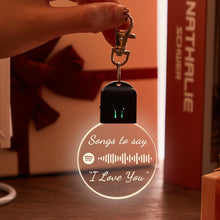 画像をギャラリービューアに読み込む, Personalized Spotify Code Keychain 7 Colors Light Up Keychain
