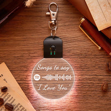 画像をギャラリービューアに読み込む, Personalized Spotify Code Keychain 7 Colors Light Up Keychain
