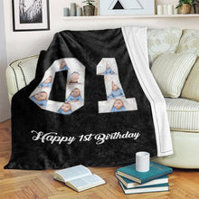 Load image into Gallery viewer, 1st birthday gift ideas- Custom Photo Blanket, 1st birthday blanket - soufeelus
