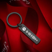 Load image into Gallery viewer, Scannable Spotify Code Keychain, Custom Music Song Keychains Black
